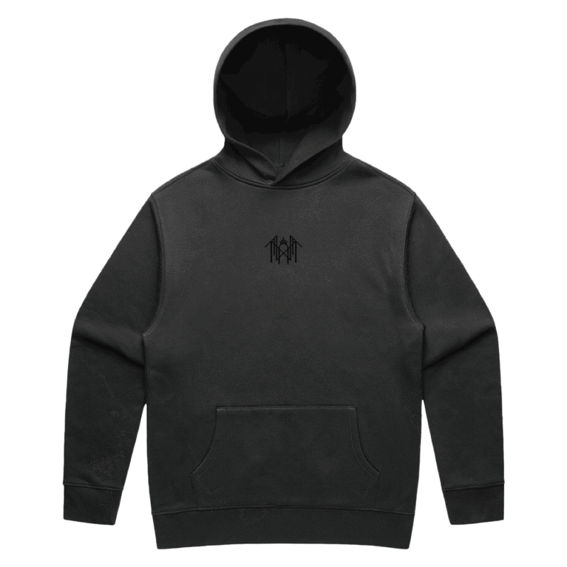 Embroidered Emblem Hood Faded Black