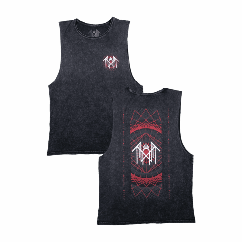 Geometric Tank Faded Black