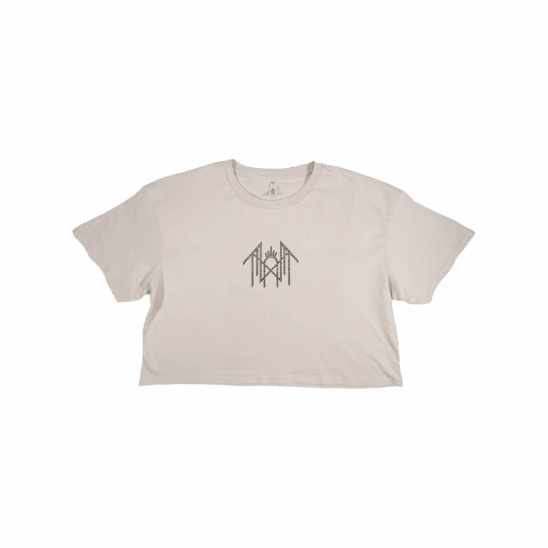 Diamonte Emblem Crop – Bone